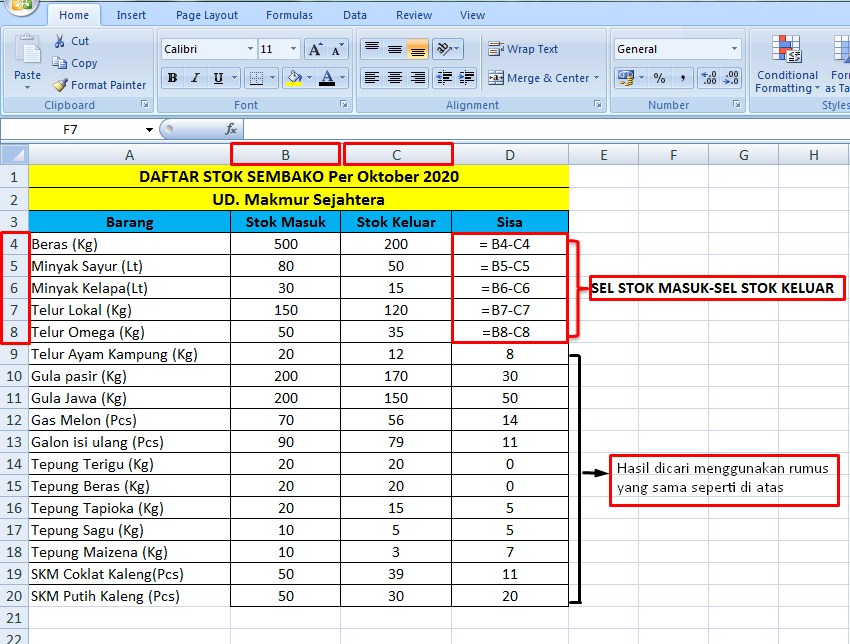 Tutorial Rumus Pengurangan Excel Lengkap Dengan Contohnya Vrogue