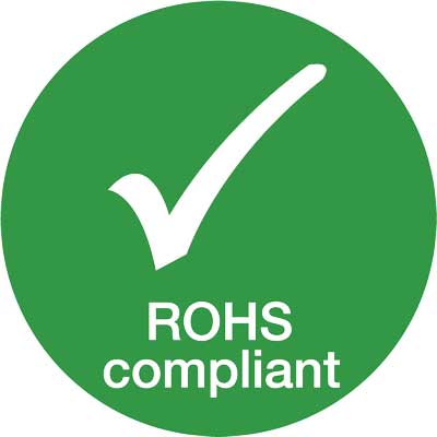 Logo standar internasional RoHs (Restriction of Hazardous Substances) sebagai standar perangkat elektronik