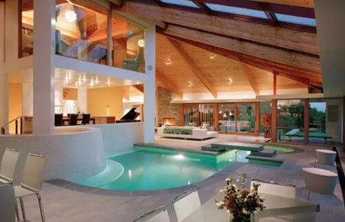 Contoh desain kolam renang minimalis dalam rumah