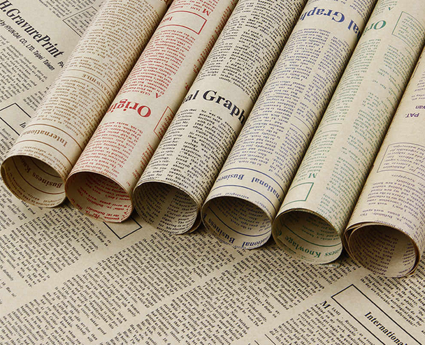 english retro newspaper wrapping paper