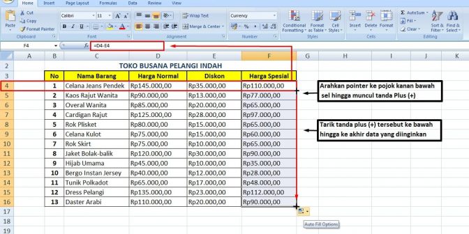Rumus Microsoft Excel dasar