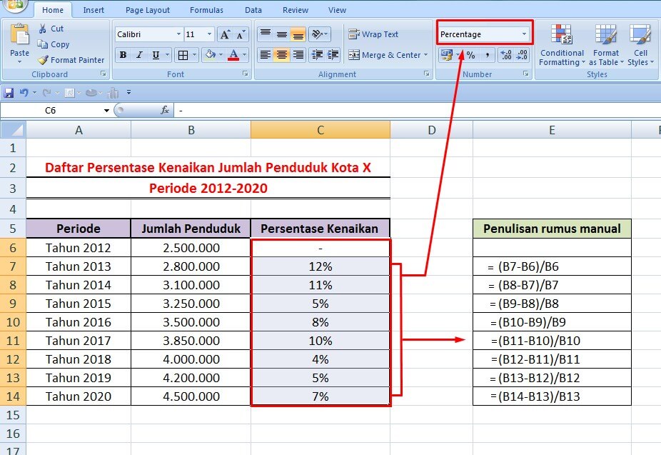 Belajar Rumus Excel Persen Bentuk Dasar Dan Contohnya Rumus Excel Sexiz Pix