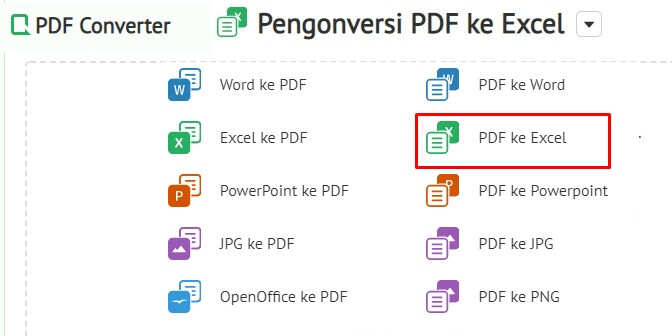 Konverter PDF ke Excel