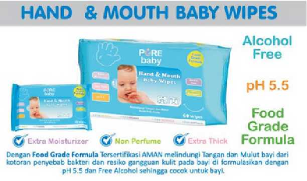 tisu basah bayi untuk wajah pure baby