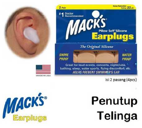 Penutup telinga untuk renang - Macks Earplugs