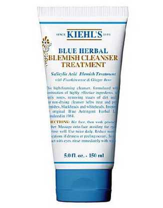 Skincare untuk wajah berjerawat - Kiehl’s Blue Herbal Gel Cleanser