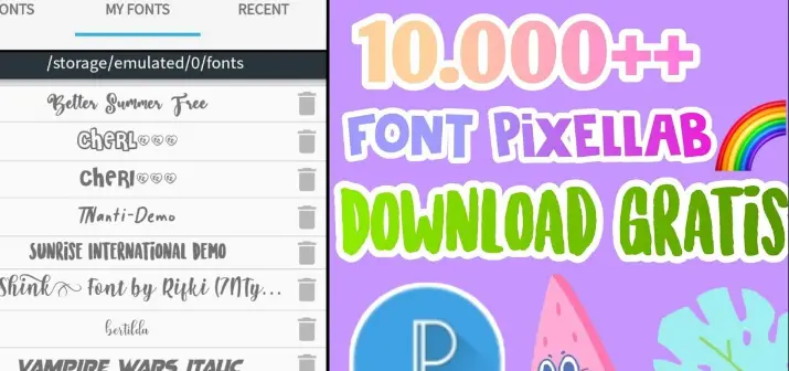 cara menambahkan font di PixelLab