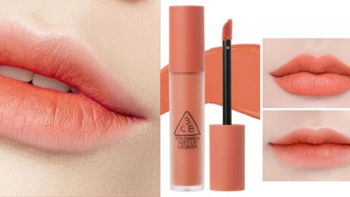 Lipstik warna peach