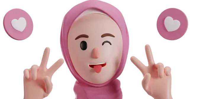 foto profil keren cewek hijab 3d