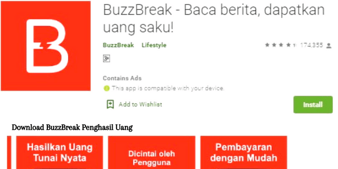 Download BuzzBreak Penghasil Uang