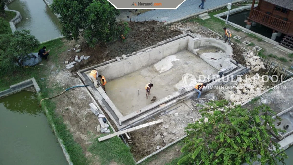 step to cast the concrete into your pool