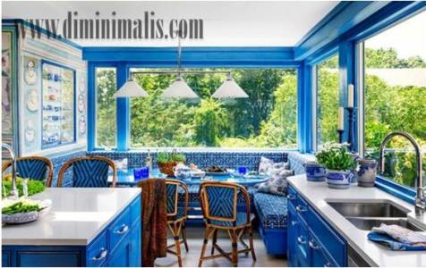 Bagian Rumah Yang Cocok Dengan Warna Biru, perpaduan warna yang cocok dengan biru muda, perpaduan warna biru yang cocok, warna dapur minimalis