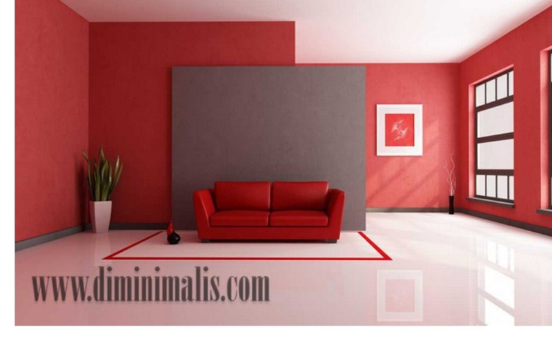  interior merah putih, interior warna bendera merah putih, kombinasi elegan merah-putih-hitam, desain ruang tamu warna merah, kamar mandi warna merah putih