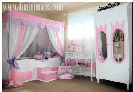 Kamar anak perempuan, kamar anak perempuan mewah, kamar anak perempuan kembar, kamar tidur anak