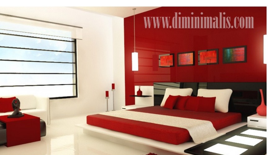 Desain Kamar Merah Putih, desain kamar warna merah, desain kamar hitam putih, desain kamar mewah 