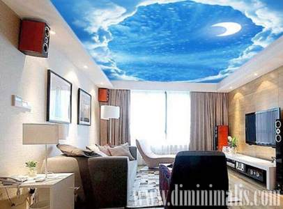 Lukisan Awan di plafon, cara mengecat atap motif awan, cara melukis awan di plafon rumah