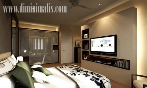 kamar tidur dengan tv , desain kamar tidur dengan tv, posisi tv di kamar tidur 
