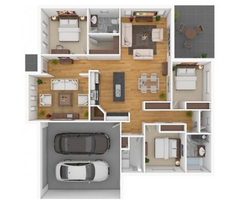 Contoh denah dan biaya rumah minimalis 3 kamar