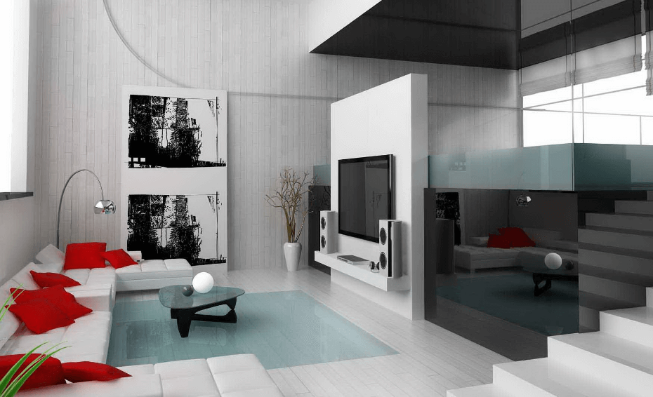 desain ruang keluarga dengan penataan yang simpel