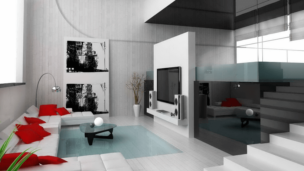 desain ruang keluarga dengan penataan yang simpel