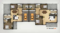 Desain apartemen 2 kamar