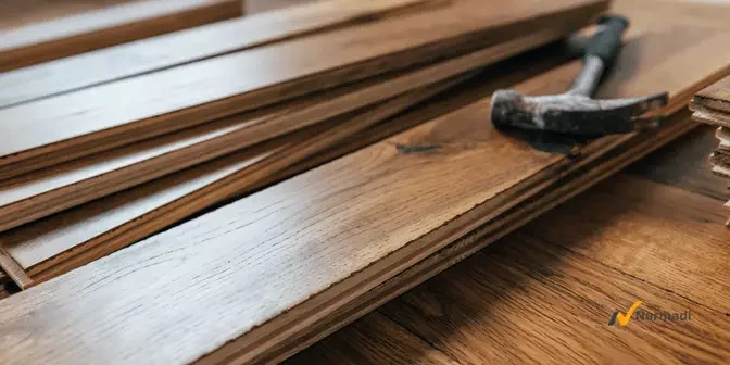 Lantai kayu solid