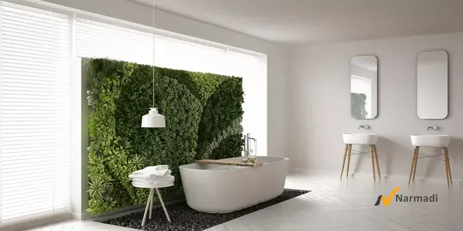 vertical garden pada dinding interior rumah minimalis