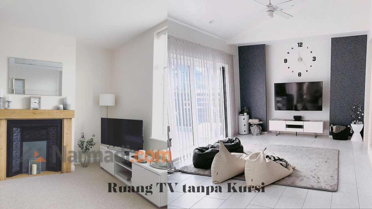 Ruang TV Sederhana Tanpa Sofa
