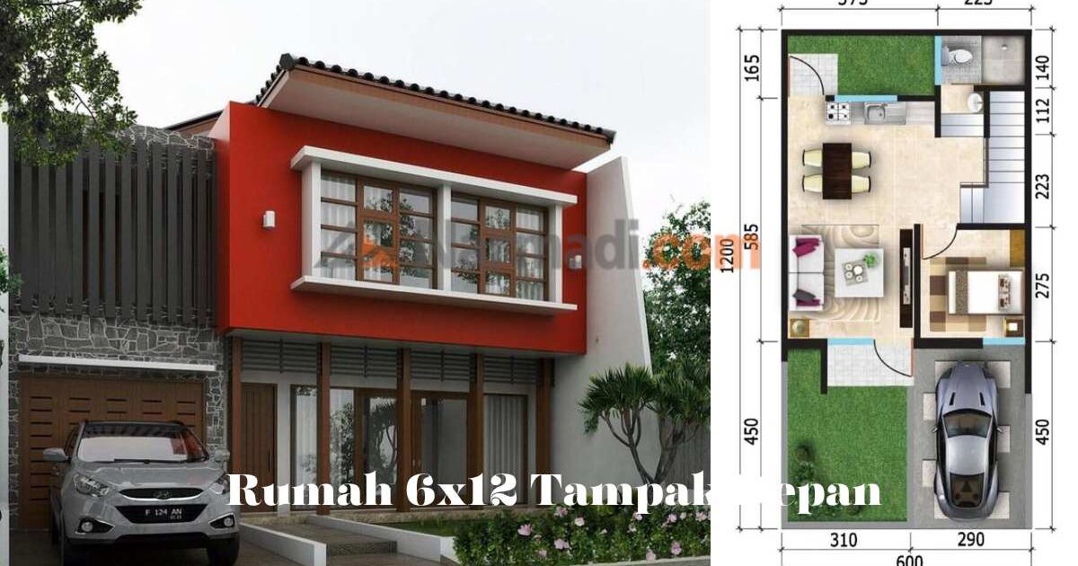 Desain Rumah Minimalis Ukuran 6x12 Tampak Depan