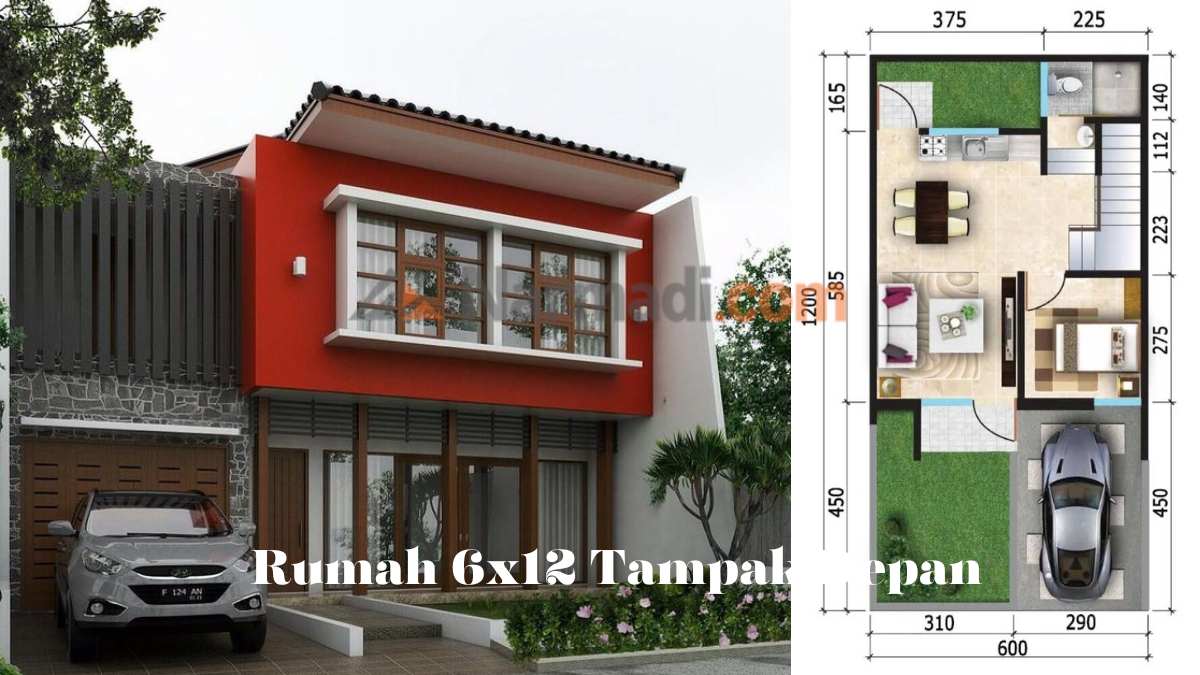 Desain Rumah Minimalis Ukuran 6x12 Tampak Depan