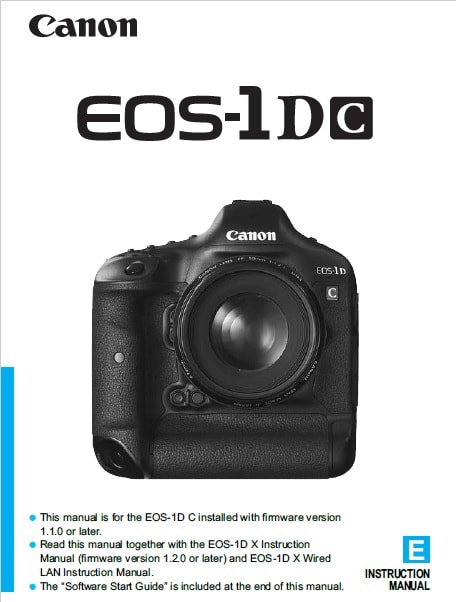 Canon EOS 1D C User Guide - Manual Instructions