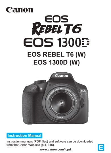 Canon EOS Rebel T6 Manual