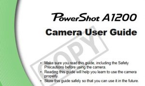 Canon PowerShot A1200 Manual User Guide