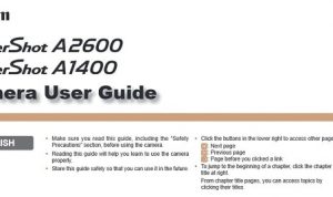 Canon PowerShot A1400 Manual User Guide