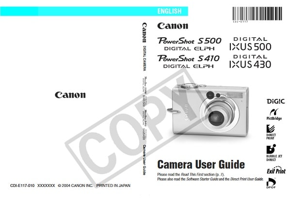 Canon PowerShot S410 Manual User Guide