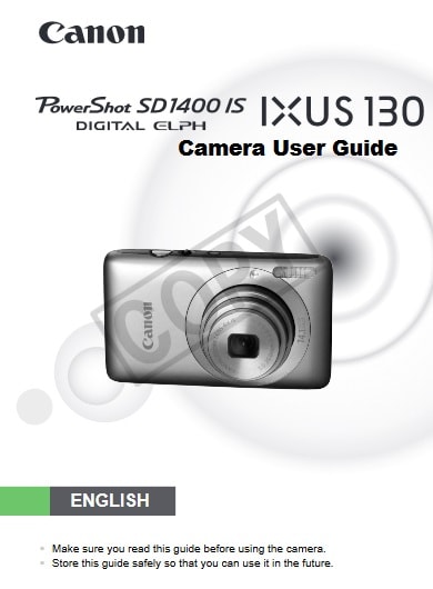 Canon PowerShot SD1400 IS Manual User Guide