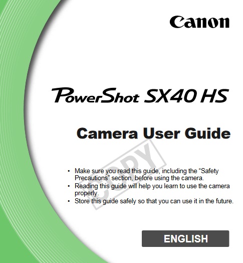 Canon PowerShot SX40 HS Manual