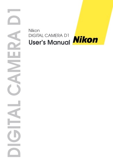 Nikon D1 Manual User Guide