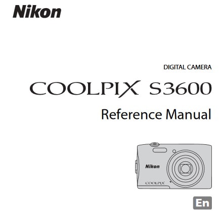 NIKON COOLPIX S3600 CAMERA PRINTED INSTRUCTION MANUAL USER GUIDE 208 PAGES A5 