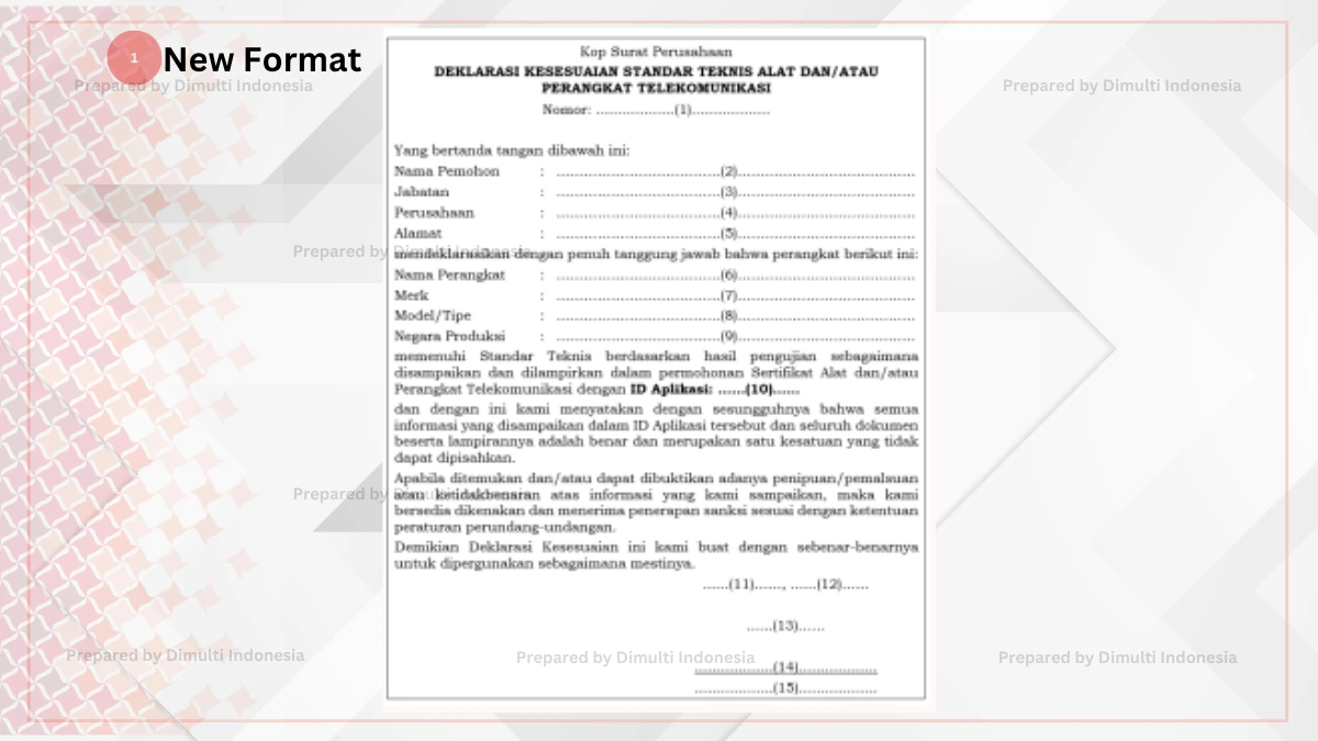 The New Format of Declaration of Conformity for Indonesia DJID Certification