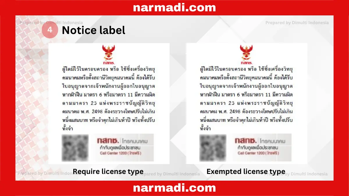 What are the Label Requirements for Thailand NBTC Certification 6