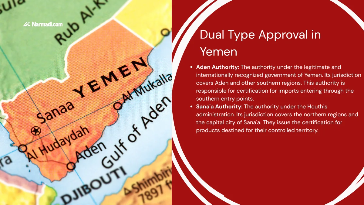 Yemen Dual Type Approval Under Two Different Authorities Based on Territory 2