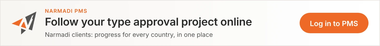 Narmadi PMS: follow your type approval project online. Log in to PMS.