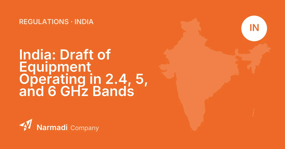 India: Draft of Equipment Operating in 2.4, 5, and 6 GHz Bands